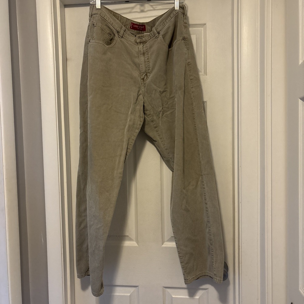 Levi's 569 Vtg Loose Straight Corduroy Pants Men's 34x 32 Tan Baggy Relaxed Y2K